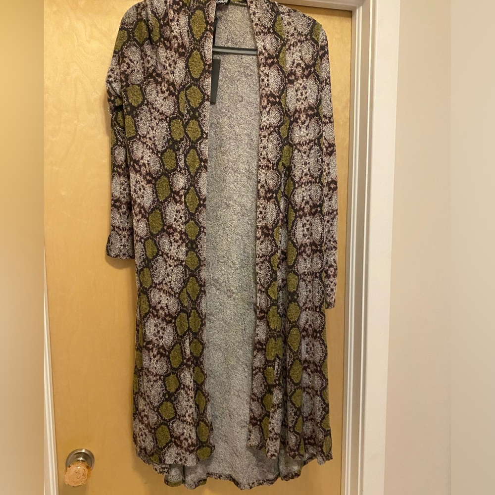 NWT Anthropologie Oliver by Escio sweater duster snake print